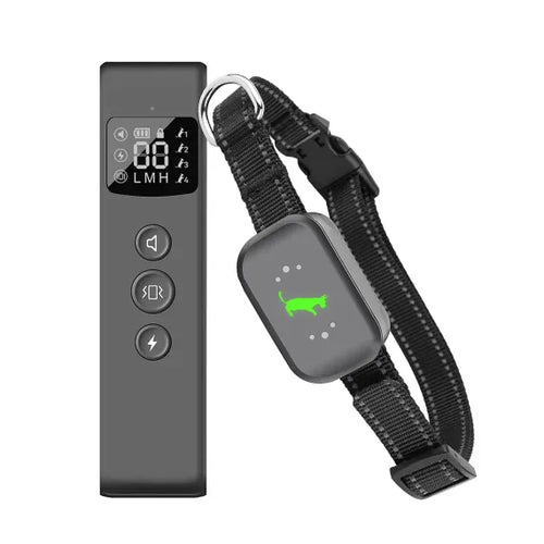 Zgarda electrica cu telecomanda RelaxU© pentru dresajul cainilor Engros, ton de avertizare, vibratii si soc static perfect pentru vanatoare sau antrenamente, rezistenta apa si praf, raza de actiune 487m, incarcator magnetic, curea ajustabila 62cm - RelaxU.ro
