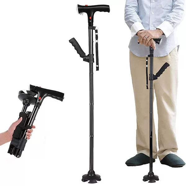 Baston pliabil de mers pe jos pliabil cu lumină LED Sonorizare RelaxU©