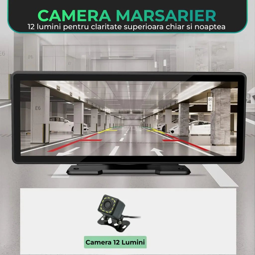 NAVIGAȚIE AUTO CARPLAY / ANDROID AUTO 10.26 INCH cu TOUCHSCREEN, WIRELESS , MIRRORLINK, BLUETOOTH + camera marsarier - RelaxU.ro