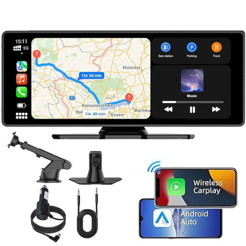 NAVIGAȚIE AUTO CARPLAY / ANDROID AUTO 10.26 INCH cu TOUCHSCREEN, WIRELESS , MIRRORLINK, BLUETOOTH + camera marsarier - RelaxU.ro