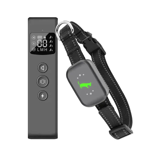 Zgarda electrica cu telecomanda RelaxU© pentru dresajul cainilor Engros, ton de avertizare, vibratii si soc static perfect pentru vanatoare sau antrenamente, rezistenta apa si praf, raza de actiune 487m, incarcator magnetic, curea ajustabila 62cm - RelaxU.ro