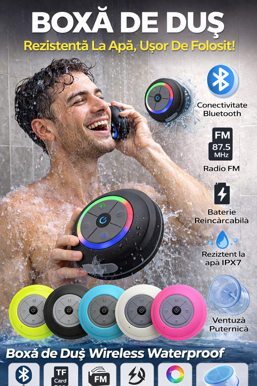 Boxă Duș Guppy Bluetooth