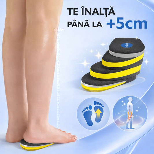Set tălpi înălțătoare +5 cm, confort și stabilitate zilnică