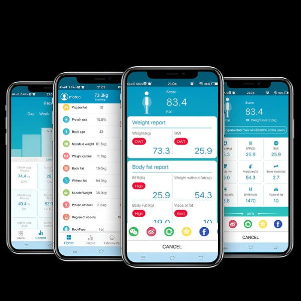 RelaxU интелигентна везна за телесна диагностика, USB зареждане, Bluetooth връзка