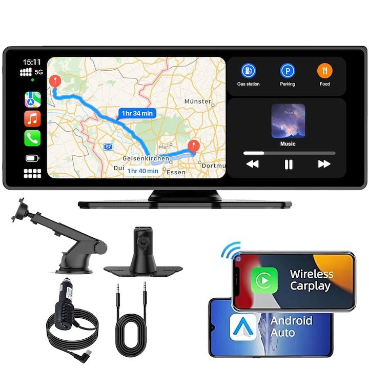 NAVIGAȚIE AUTO CARPLAY / ANDROID AUTO 10.26 INCH cu TOUCHSCREEN, WIRELESS , MIRRORLINK, BLUETOOTH + camera marsarier - RelaxU.ro