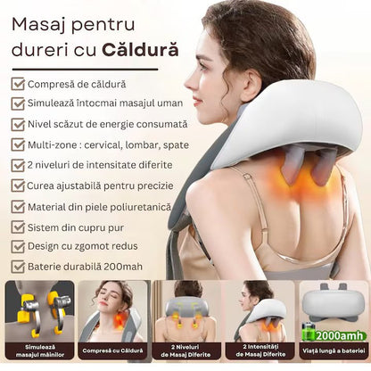 Aparat Masaj Cervical RelaxU® pentru Relaxare Musculara, Functie Incalzire - RelaxU.ro
